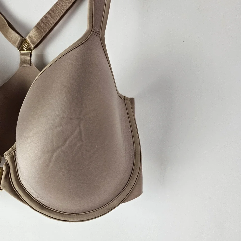 Third Love 24/7 Classic Full Coverage Racerback Bra Front Close 34E Beige