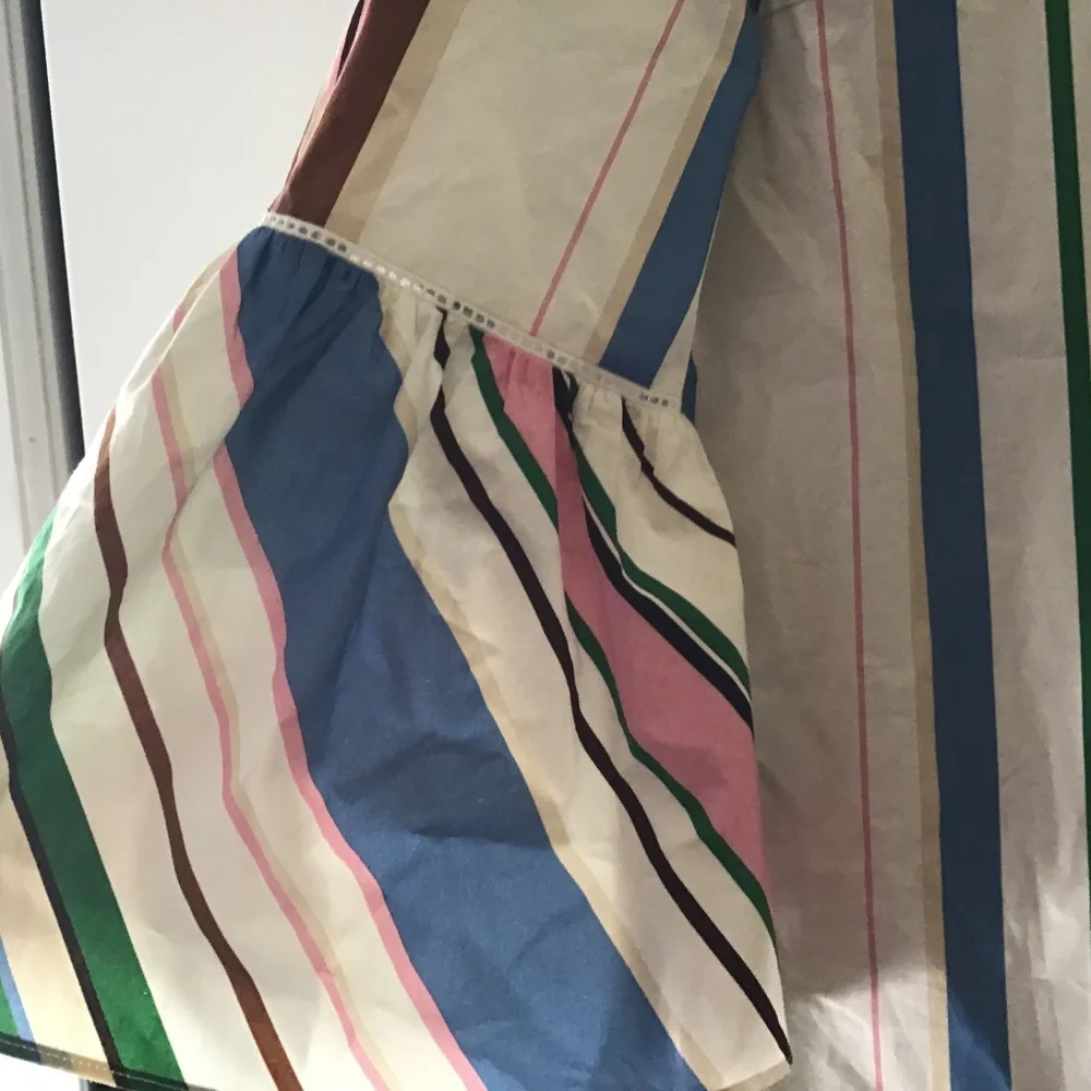 Massimo Dutti Cream Dress with Blue, Pink and Green Stripes NWT