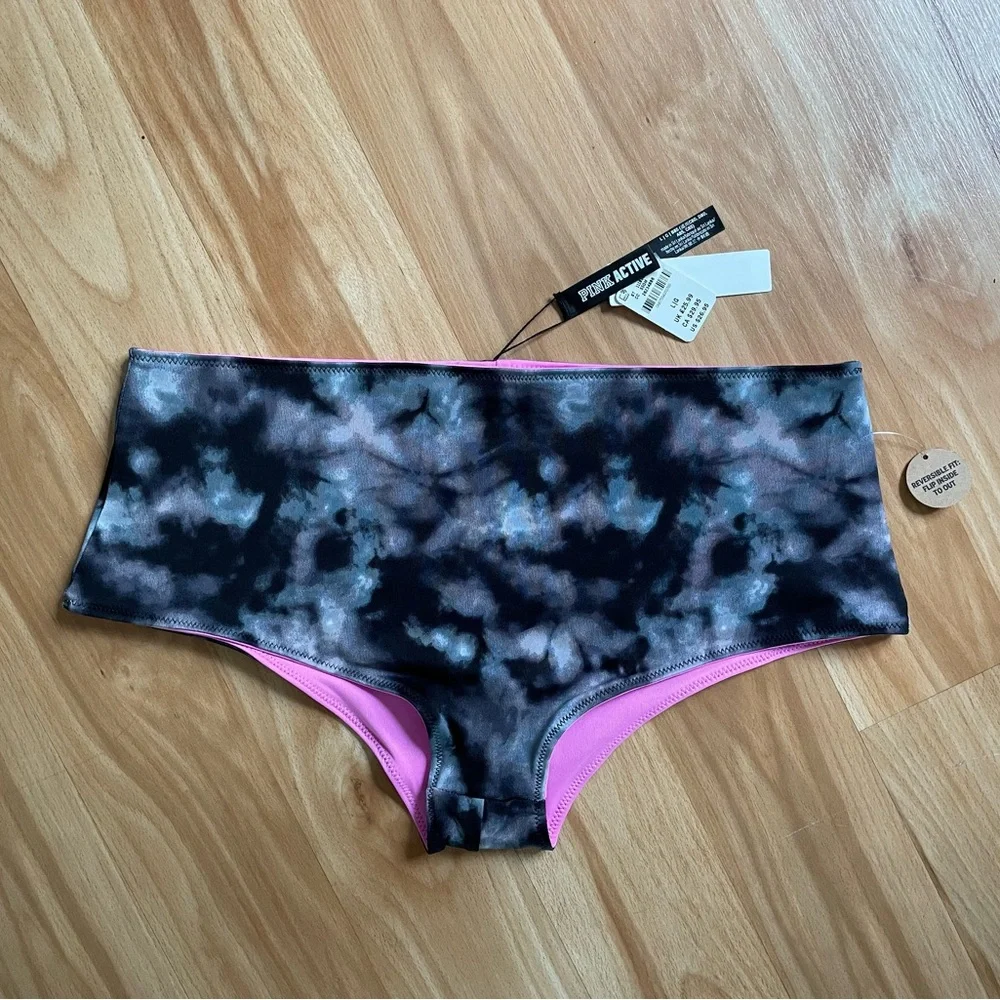 NWT Victoria’s Secret PINK Active Reversible Hipster Gym to Swim Shorties