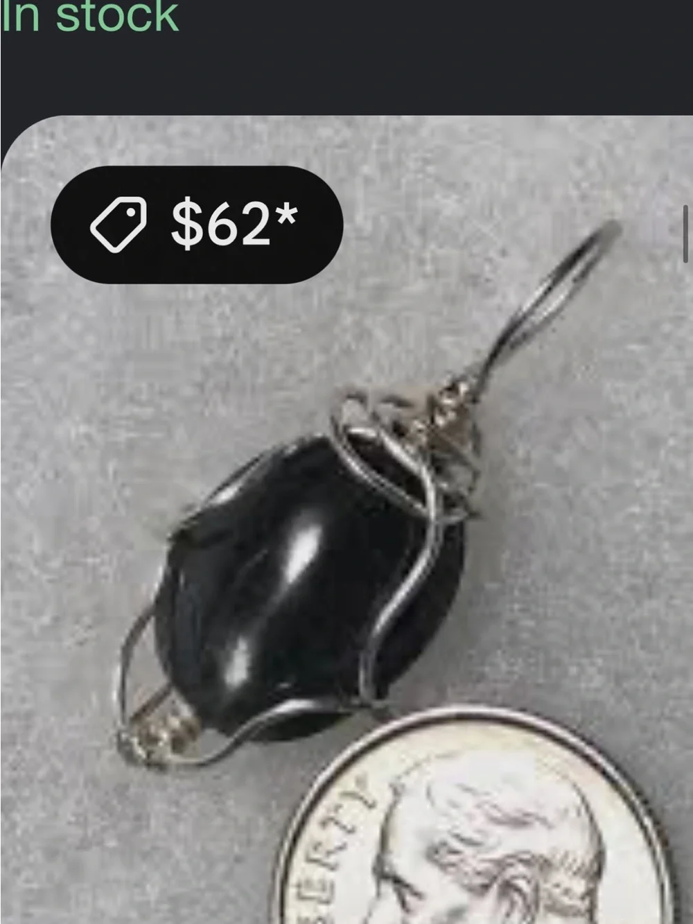 Black Oval Obsidian Pendant or Charm - Minimalist Pendant