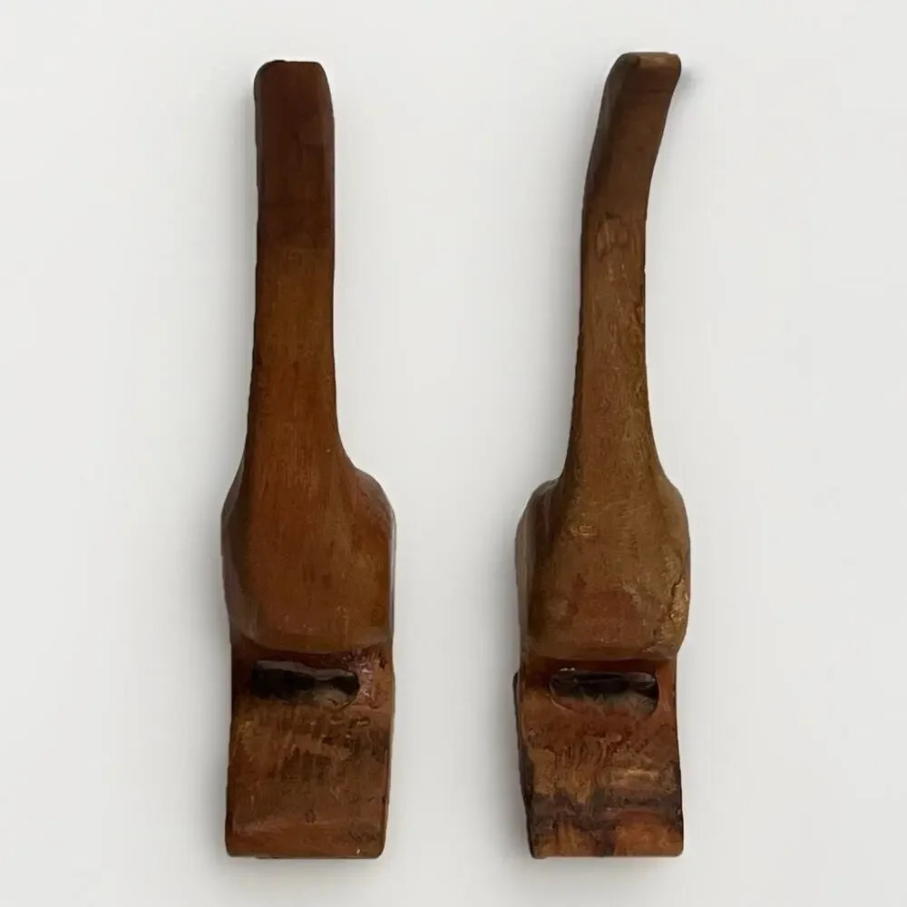 Pair Of Vintage Mid Century Modern Wooden Hand Carved Bird Crane Goose Set