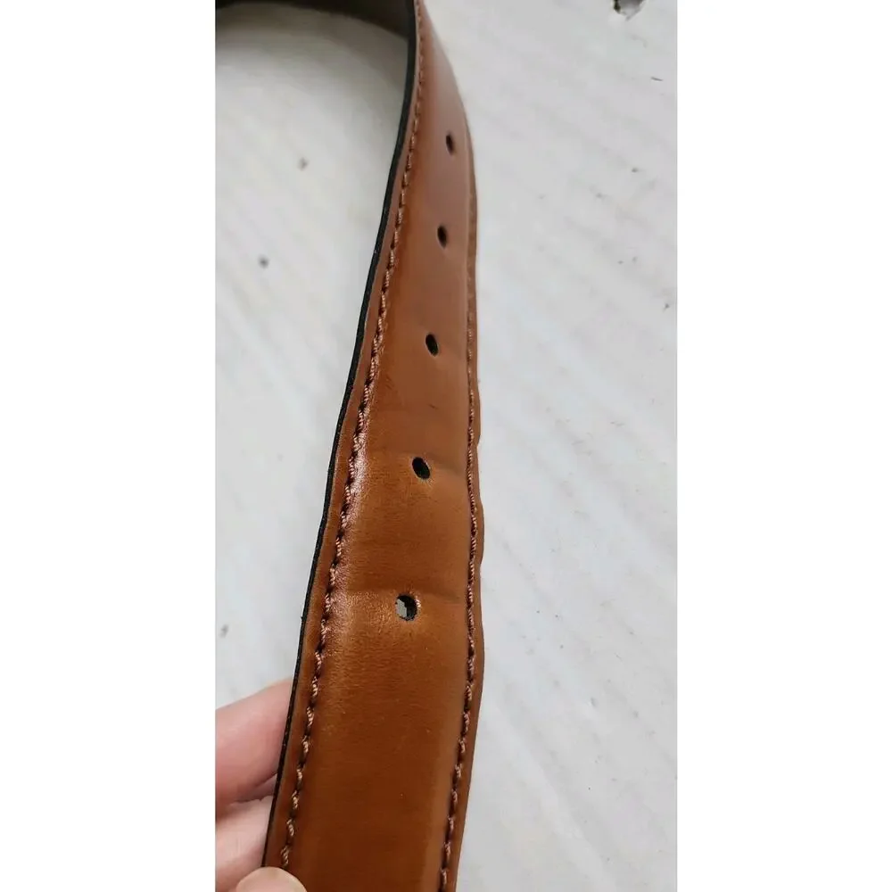Joseph Abboud Handcrafted In Italy Leather Belt Men’s Sz 36 Cognac Brown