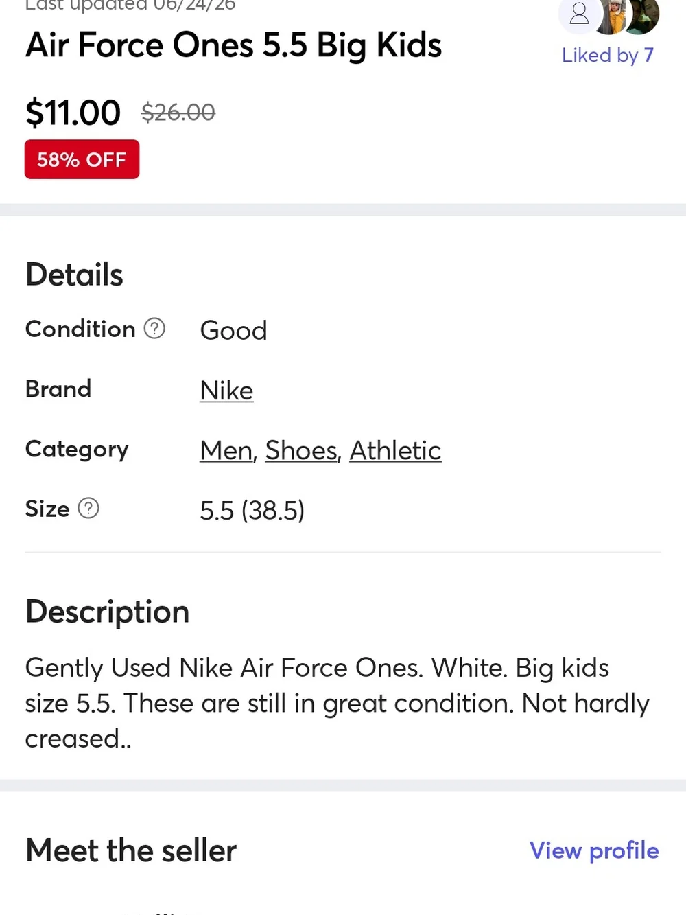 Nike Youth/5.5 Air Force Ones