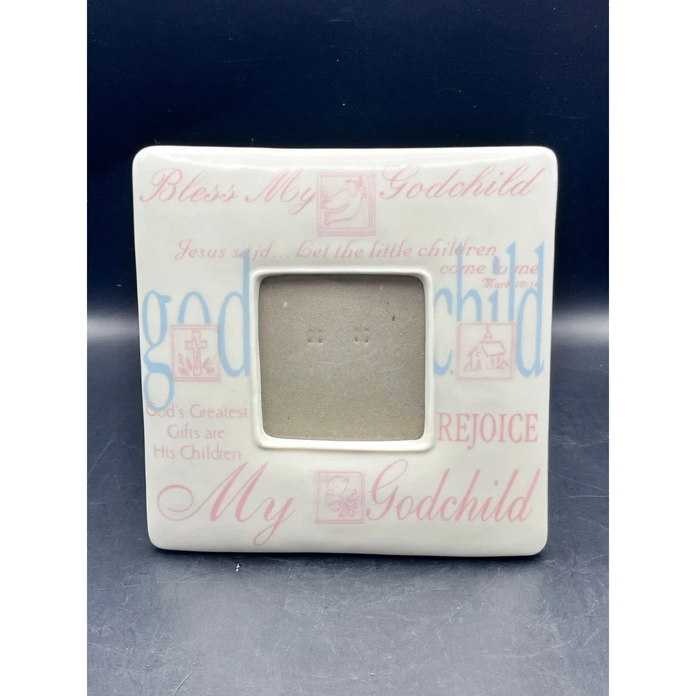 Bless My Godchild Ceramic Photo Frame Religious 6