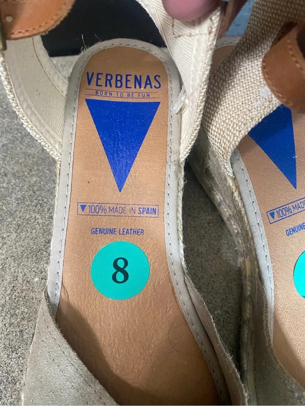 VERBENAS 100% LEATHER WEDGE ESPADRILLES    MADE IN SPAIN NWT size 8