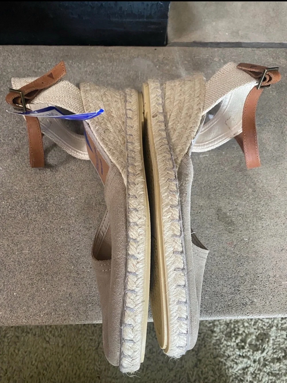 VERBENAS 100% LEATHER WEDGE ESPADRILLES    MADE IN SPAIN NWT size 8