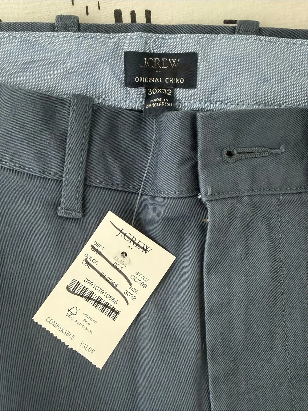 NWT J. Crew Slim-fit Original Chino Pant Navy Blue Size 30x32