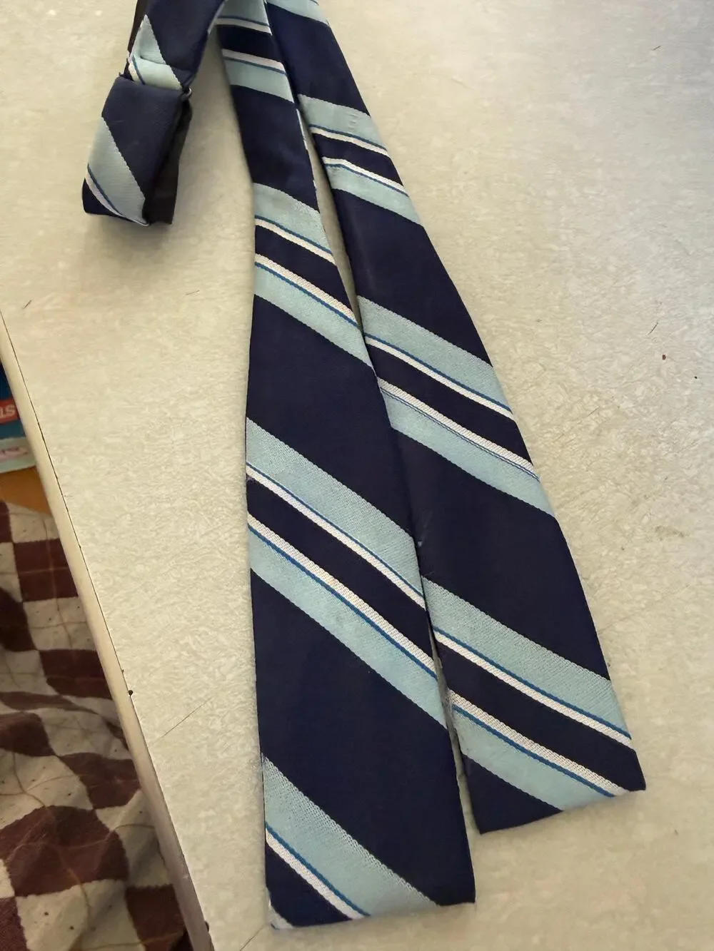Vintage Polo Ralph Lauren Blue Striped Silk Bow Tie Adjustable