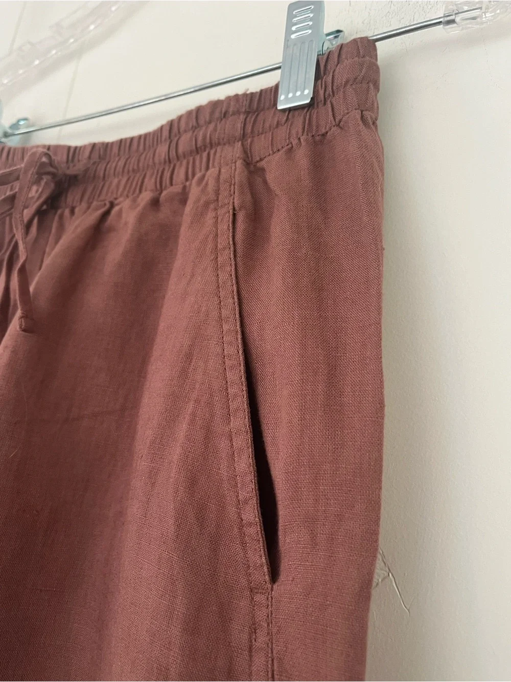 Banana Republic The Getaway Straight Leg Pull On Pant in Linen Size XS