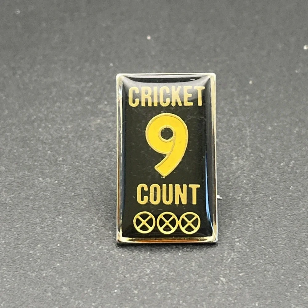 Cricket Sports 9 Count Lapel Hat Pin‎