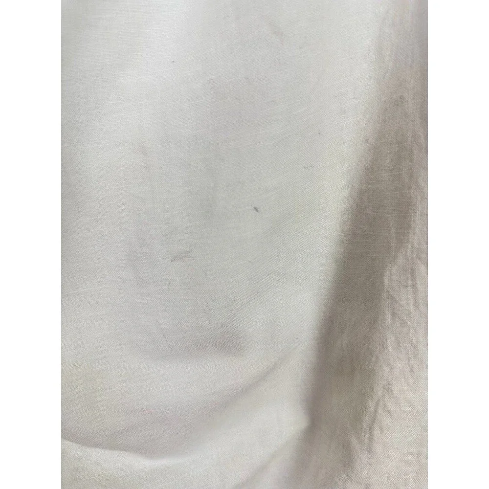 Banana Republic Martin Wide Leg White Linen Preppy Coastal Grandma Pant 8