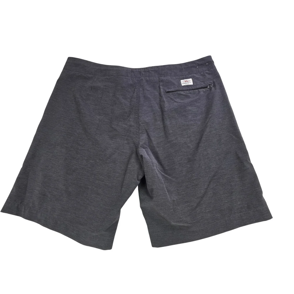 Faherty All Day Shorts Mens 38 Gray Flat Front Stretch Lightweight‎