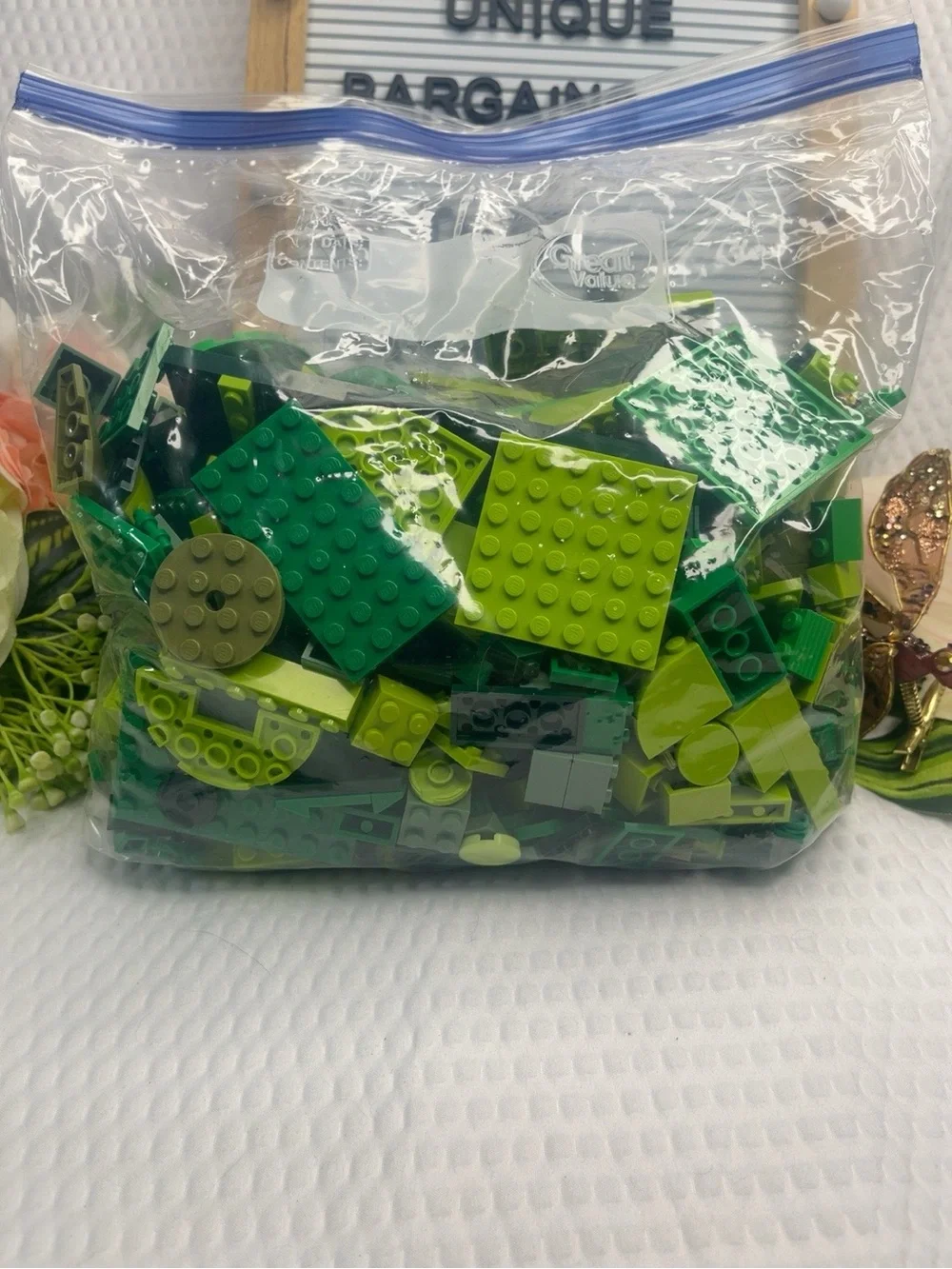 LEGO Bulk Lot 1 lb 12 oz Green Parts Pieces Bricks Genuine
