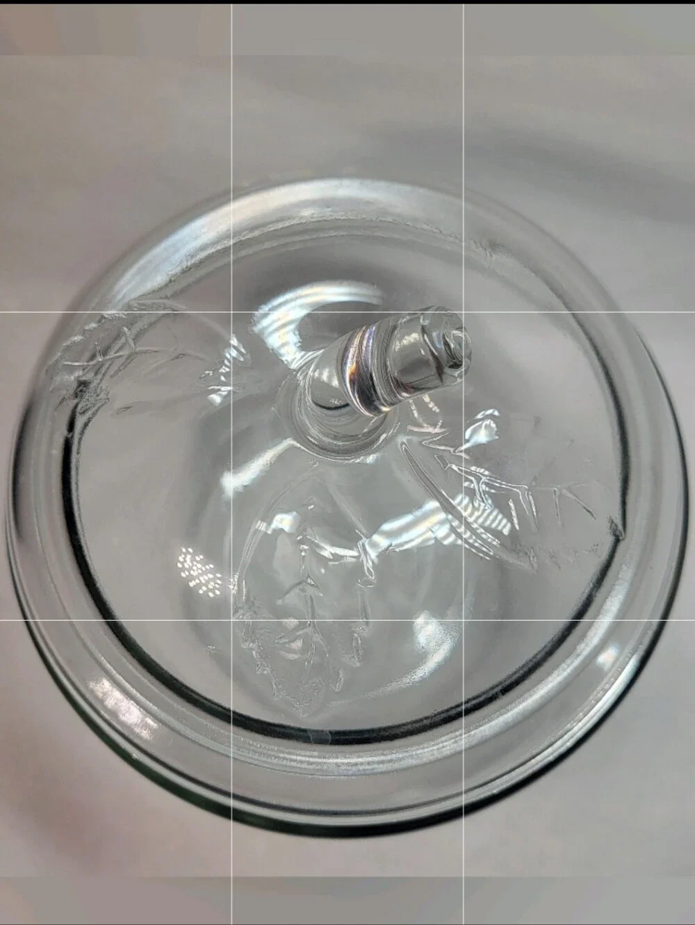 Anchor Hocking Apple Shaped JAR CANISTER Clear Glass with Lid Vintage NOS *READ