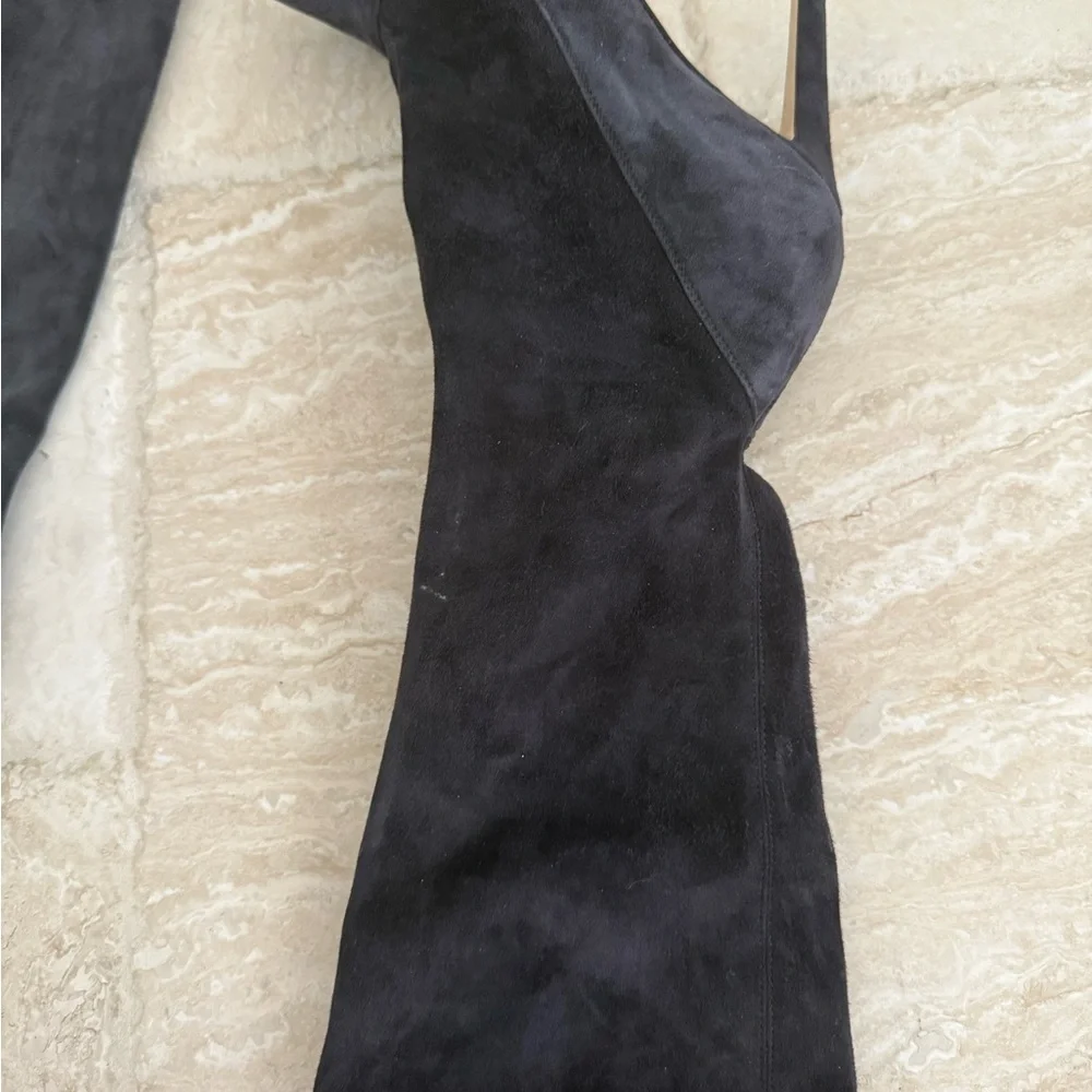Sergio Rossi stiletto suede boots thigh high EUC