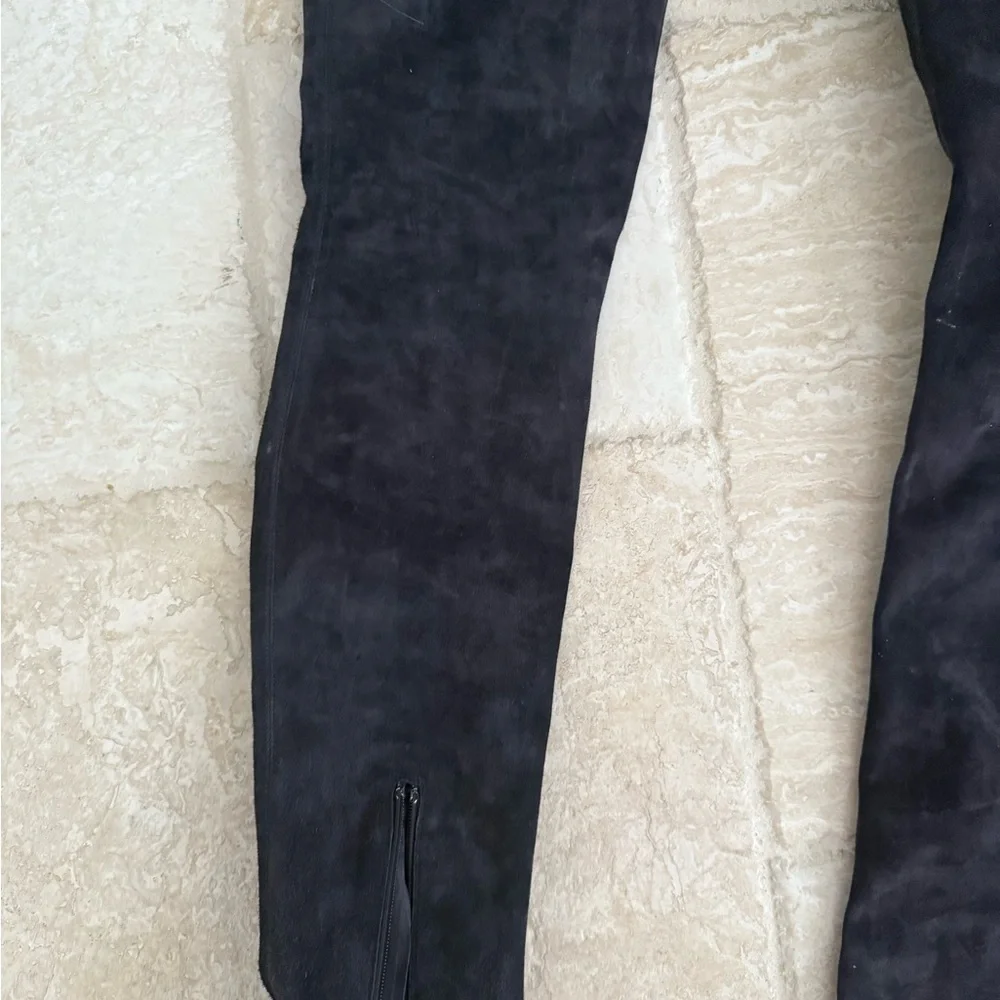Sergio Rossi stiletto suede boots thigh high EUC