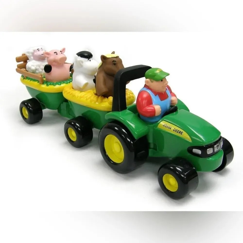 John Deere Green Tractor Toy with Farm Animals
