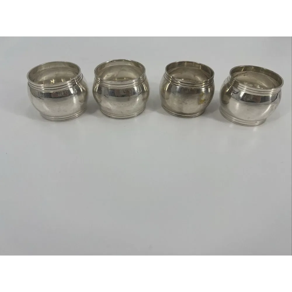 Vtg 1997 International Silver Co Silver‎ Plated Set Of 4 Napkin Rings