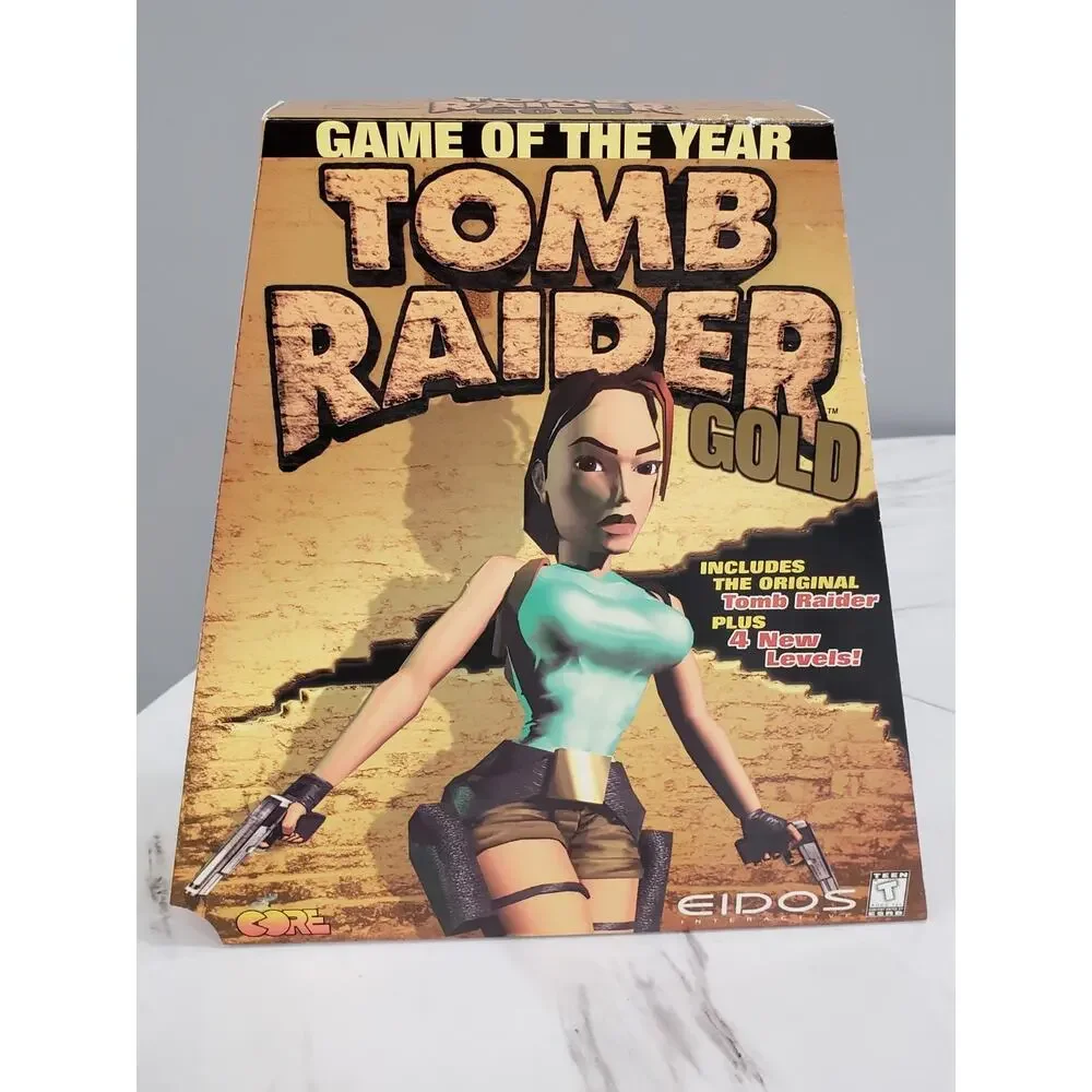 Tomb Raider Gold Trapezoid Big Box Sealed 1998‎ PC CD Rom