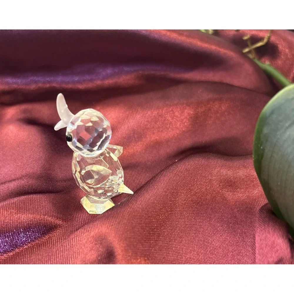 Lot Of 4 Vintage Crystal Animal‎ Figurines Penguin Duck Elephant Bear Miniatures