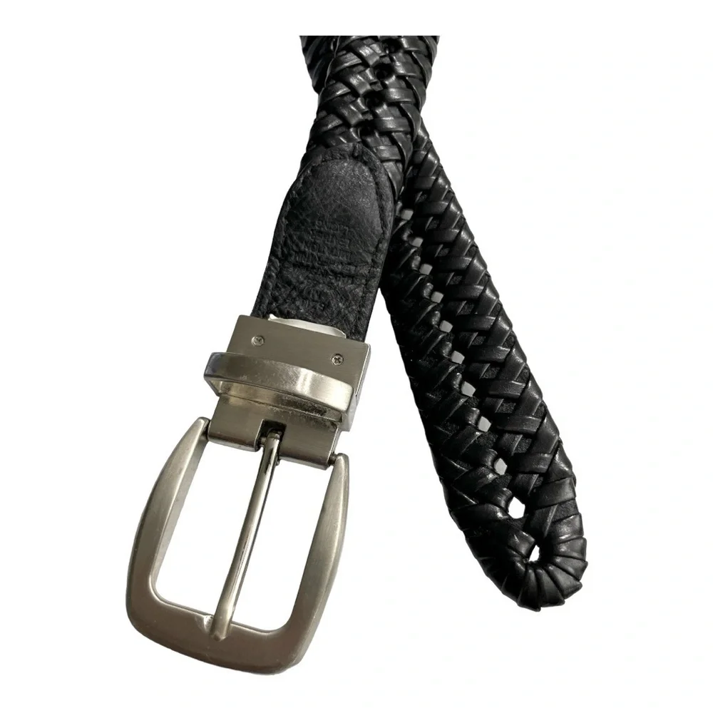 Braided Reversible Belt size M Black and Brown
