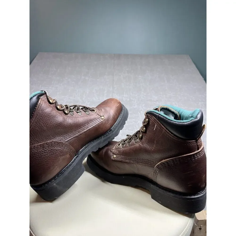 Carolina Soft Toe Lace Up Leather Work Boots made In USA Mens Size 6 2E