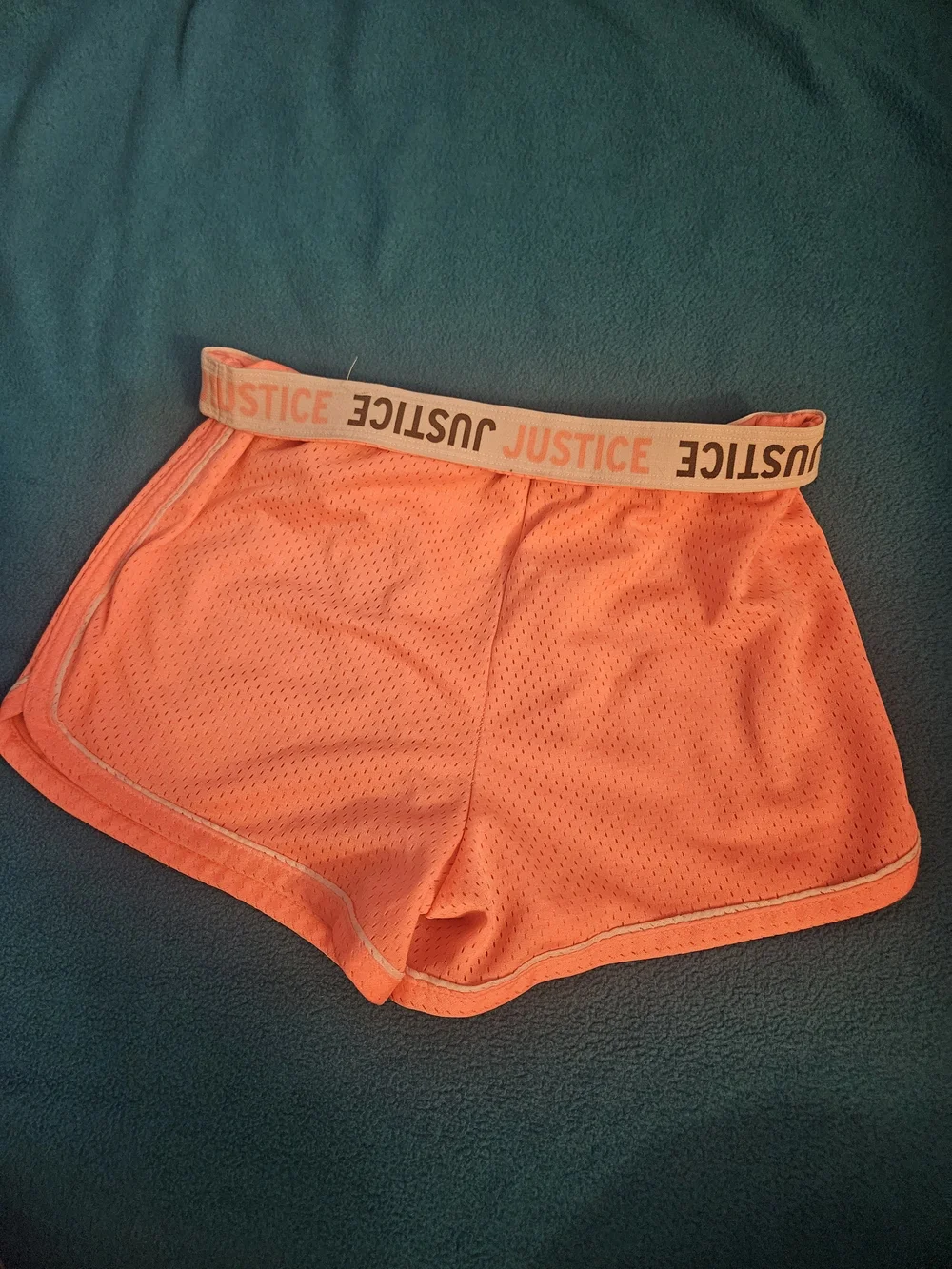Justice Girls' Neon Orange Athletic Shorts
