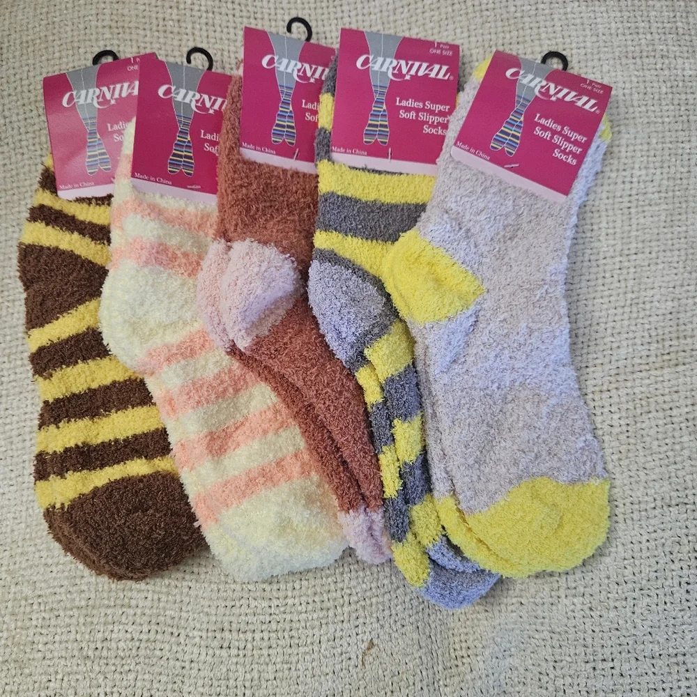 Spa socks bundle. FUZZY. (5) PAIRS