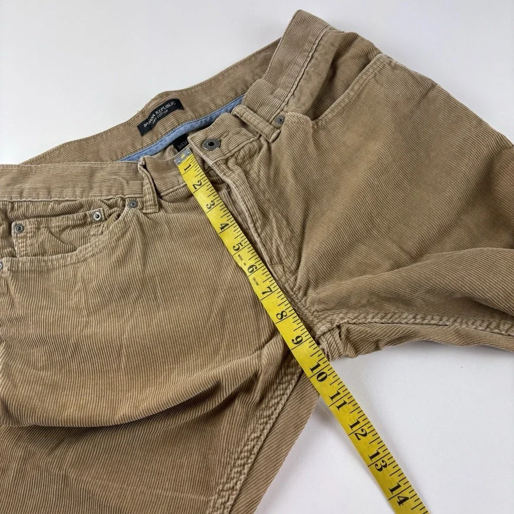 Banana Republic 31x32 Corduroy Pima Cotton Tan Pants Mens Straight Fit
