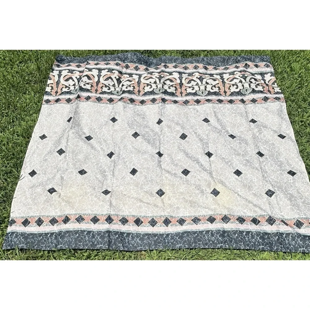 VTG 90s Springmaid Shower Curtain Green Southwestern Geometric Classic Boho