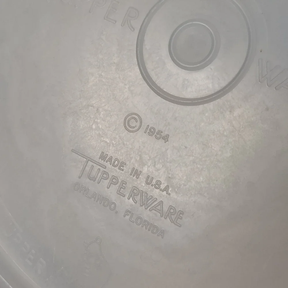 Vintage Tupperware Dip-N-Serve 1954 White Serving Tray Platter with Bowl, Lid‎