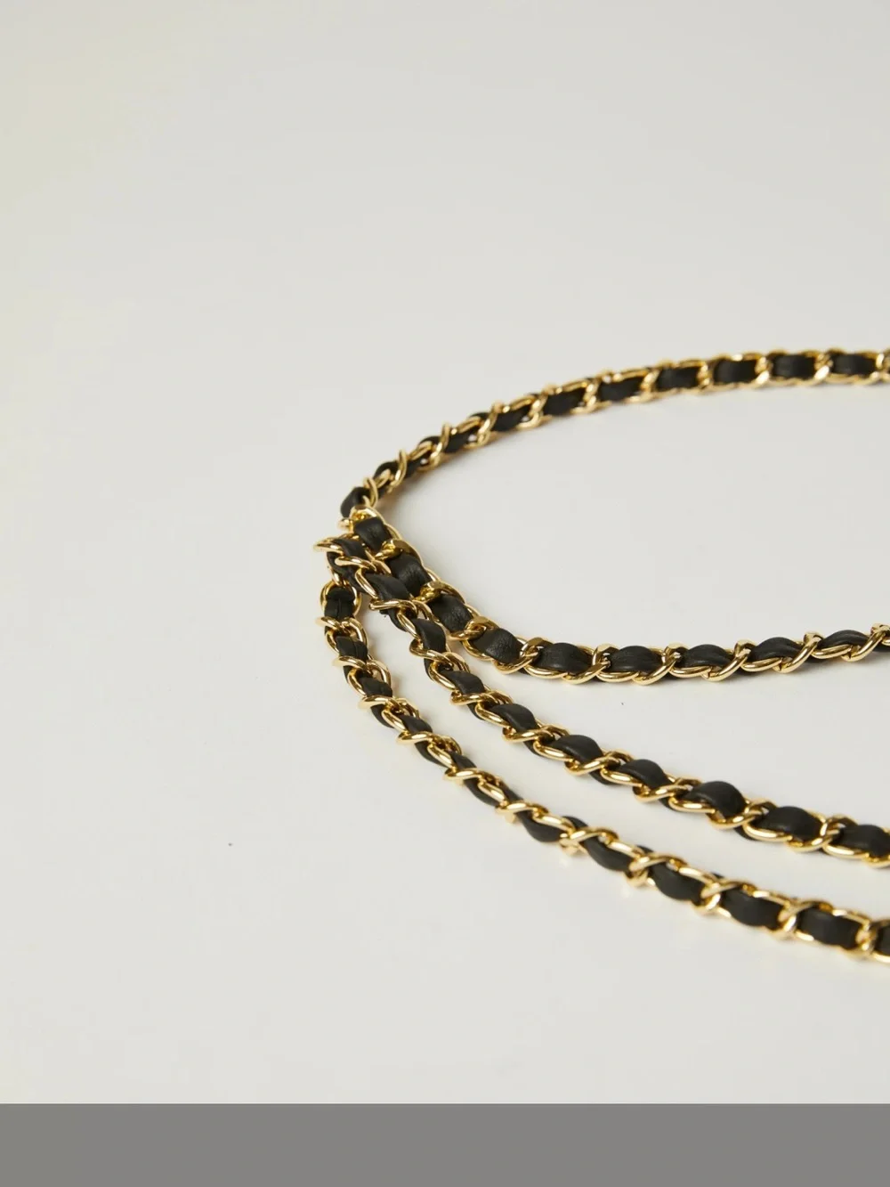 B-Low the Belt “Gissel” Gold Chain/Leather Wrap Belt. OSFM