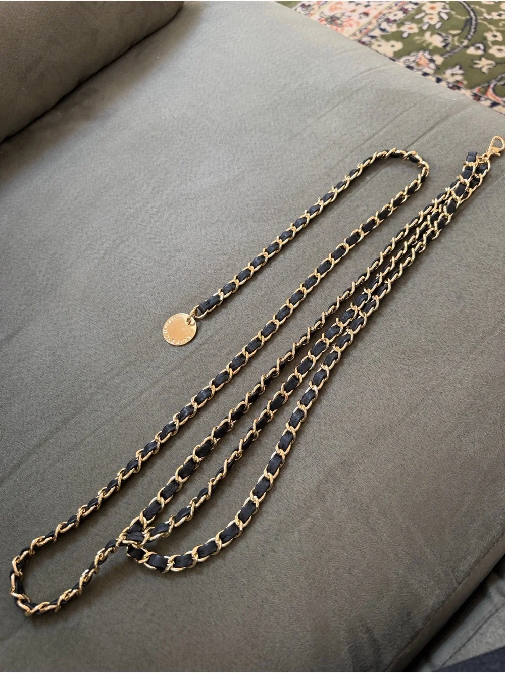 B-Low the Belt “Gissel” Gold Chain/Leather Wrap Belt. OSFM