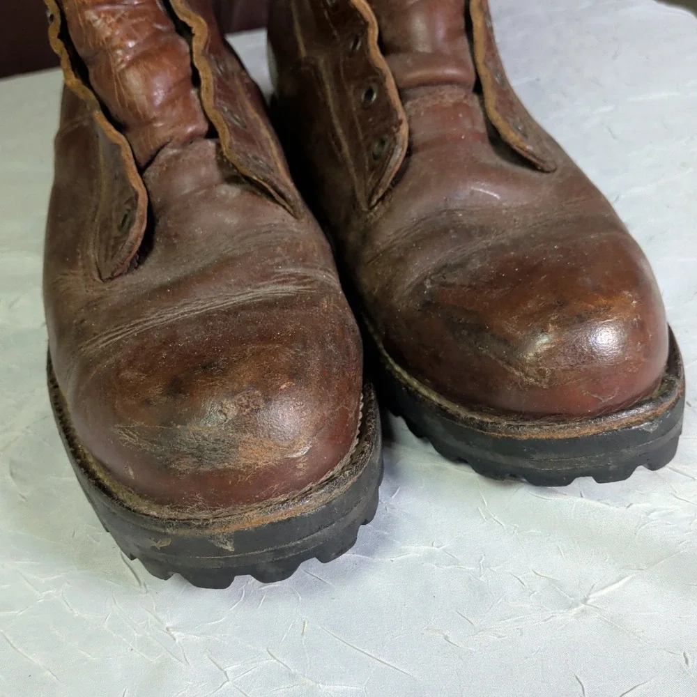 Vintage Danner Boots Mens Size 13D Hiking Brown Waterproof Leather Utility Gorp
