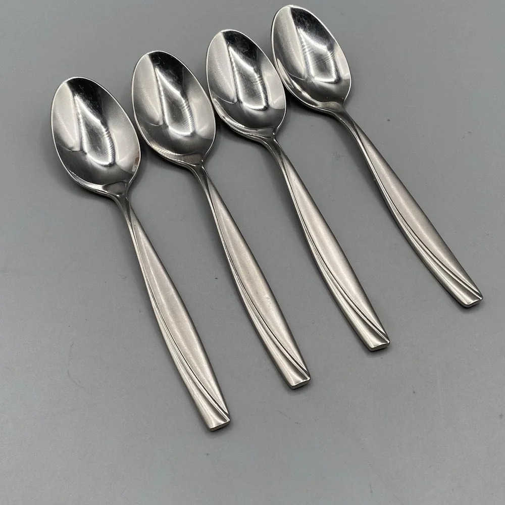 Oneida CAMLYNN CLEO Stainless 4pcs Teaspoons 18/10 Frosted Handle Flatware