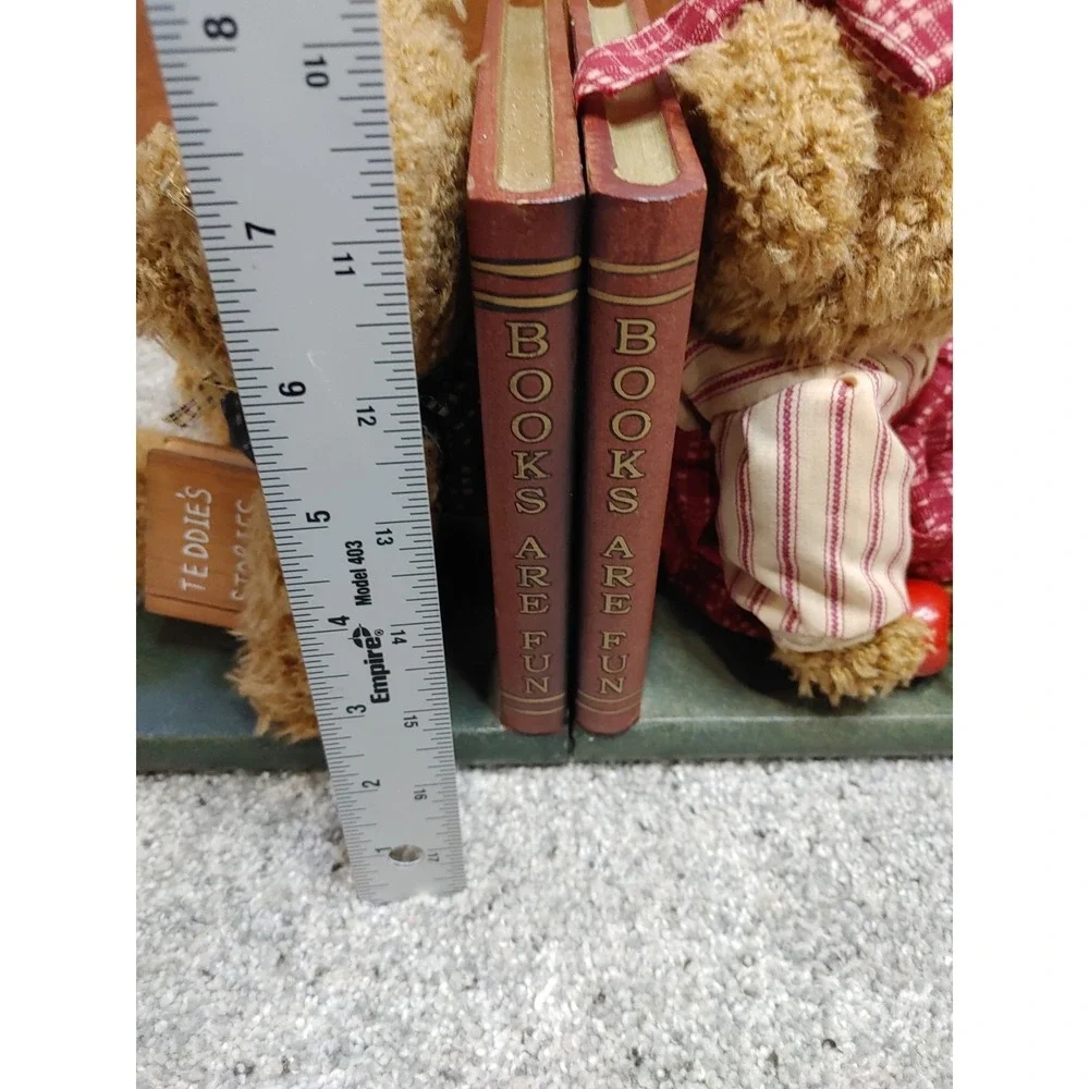 Cottage Teddy Bear Book Ends Teddie's Stories Plush & Ceramic Books are Fun