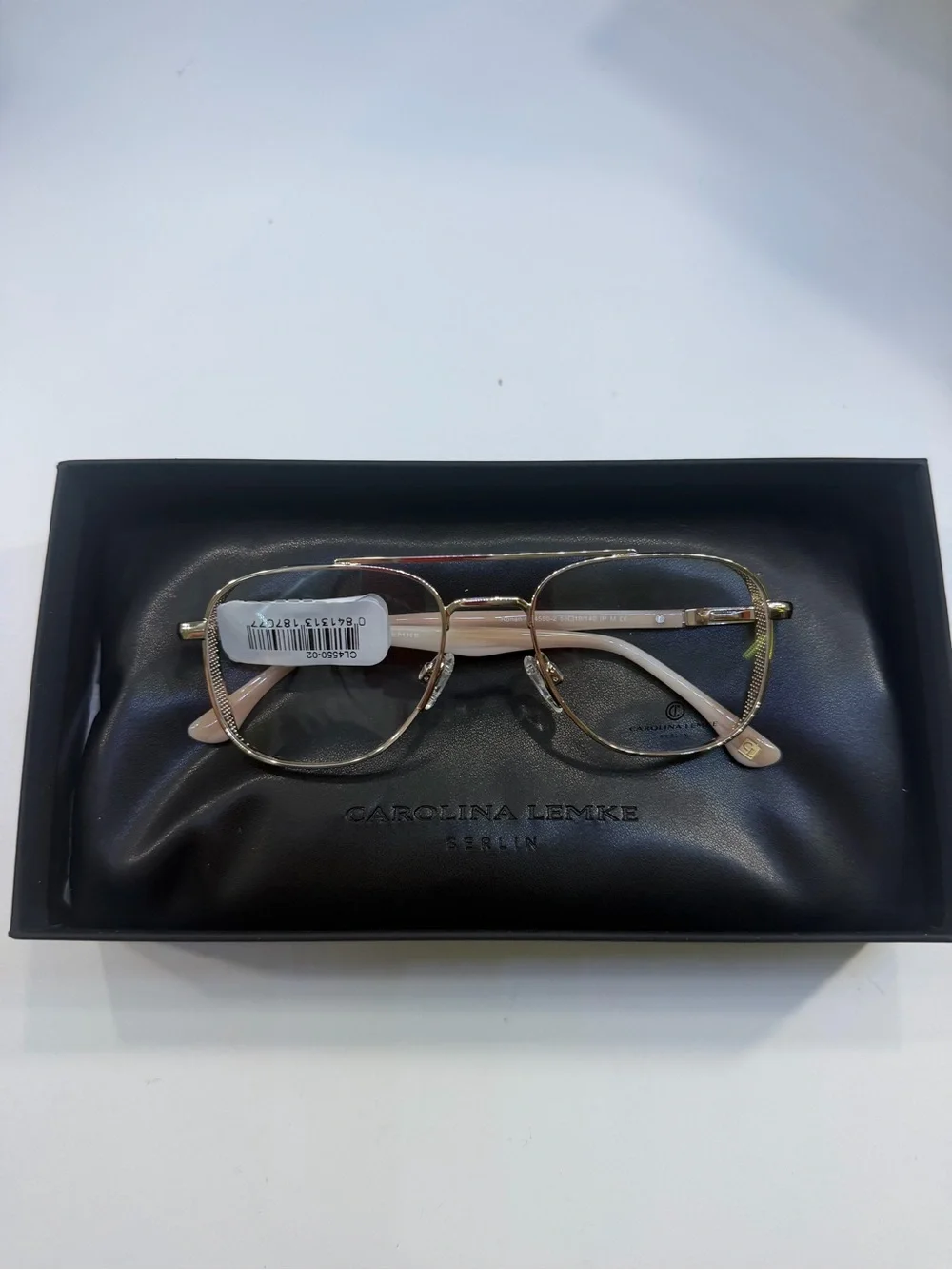 Carolina Lemke Women's Gold & Pink Metal Frame Glasses