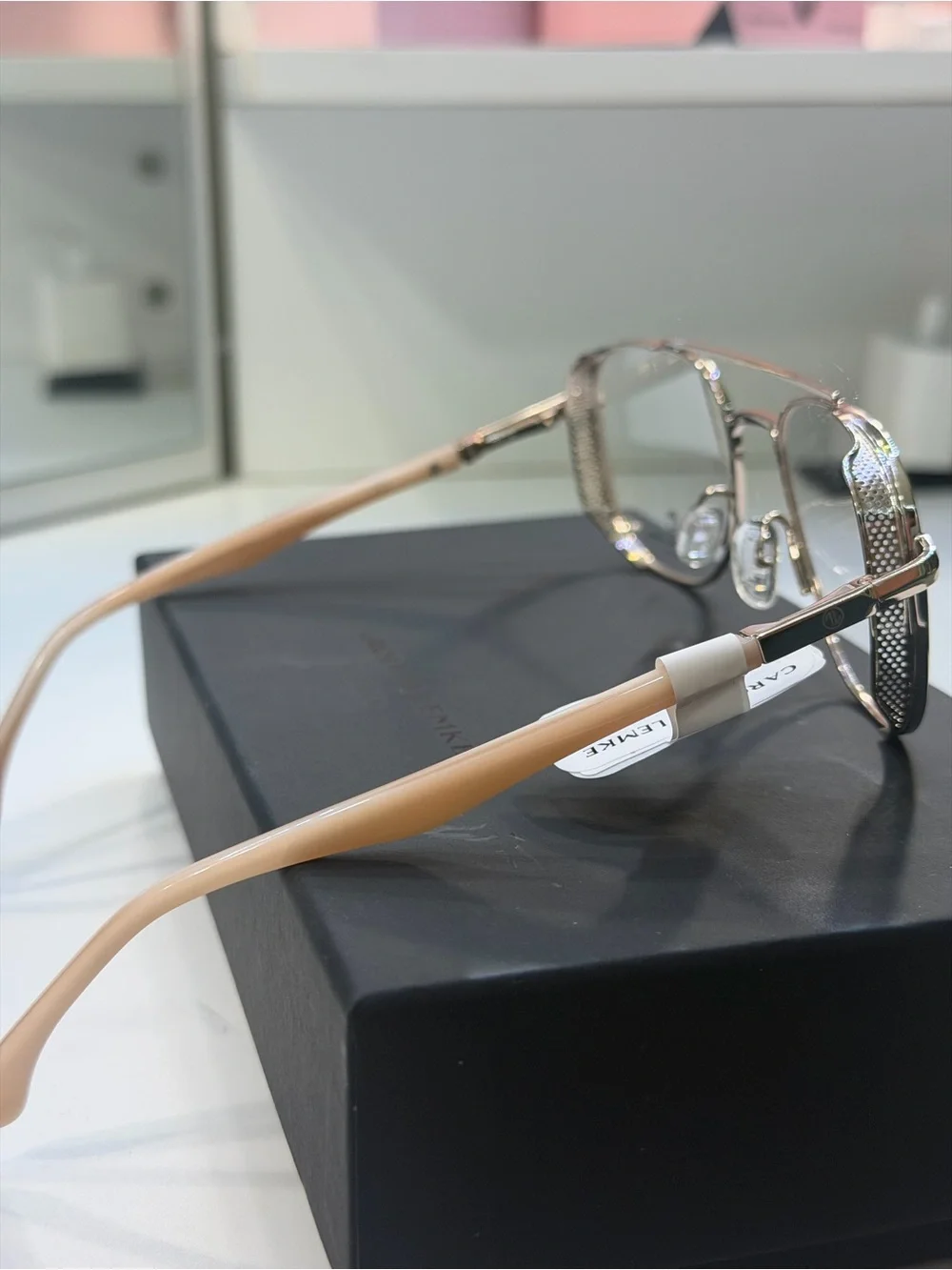 Carolina Lemke Women's Gold & Pink Metal Frame Glasses