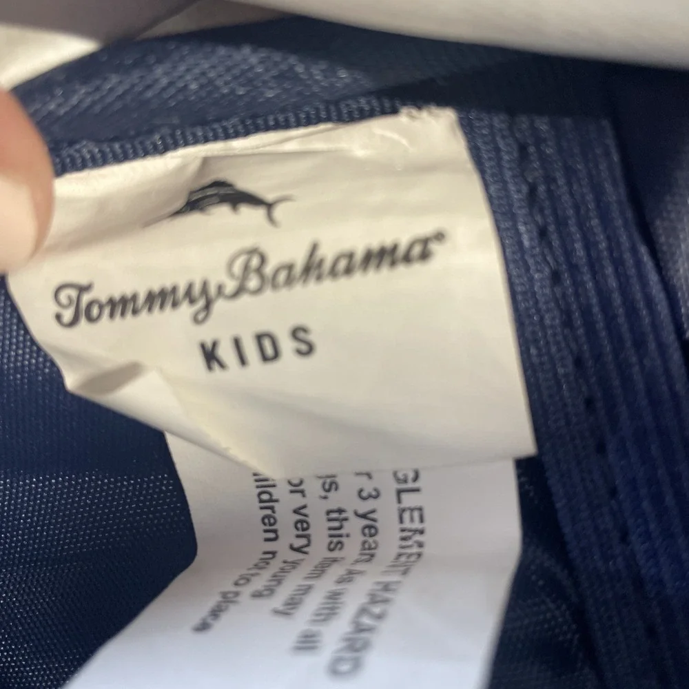 Tommy Bahama Kids Backpack Bag Navy Blue/Grey Colorful Dinosaurs 4 Zip‎ Pockets