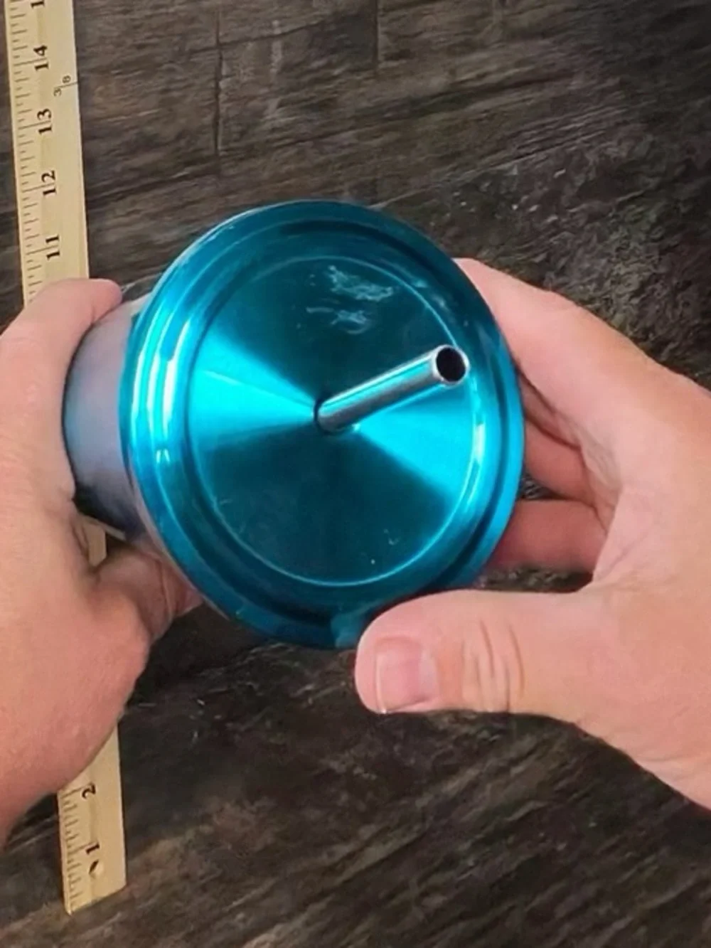 Starbucks Teal Metallic Tumbler with Straw