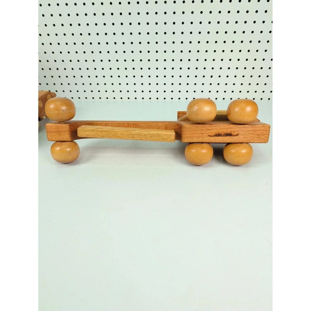 Vintage Handmade Wooden Toy Motor Grader Adjustable Blade‎