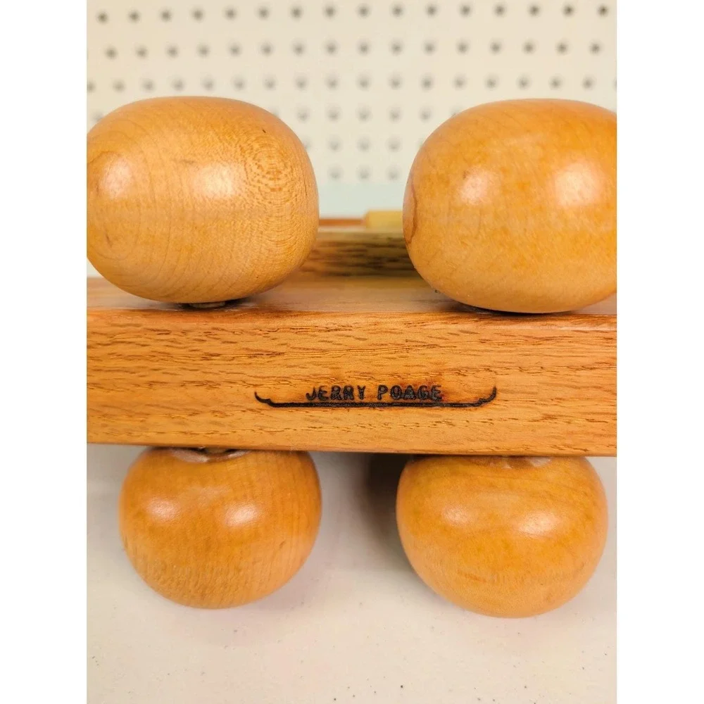 Vintage Handmade Wooden Toy Motor Grader Adjustable Blade‎