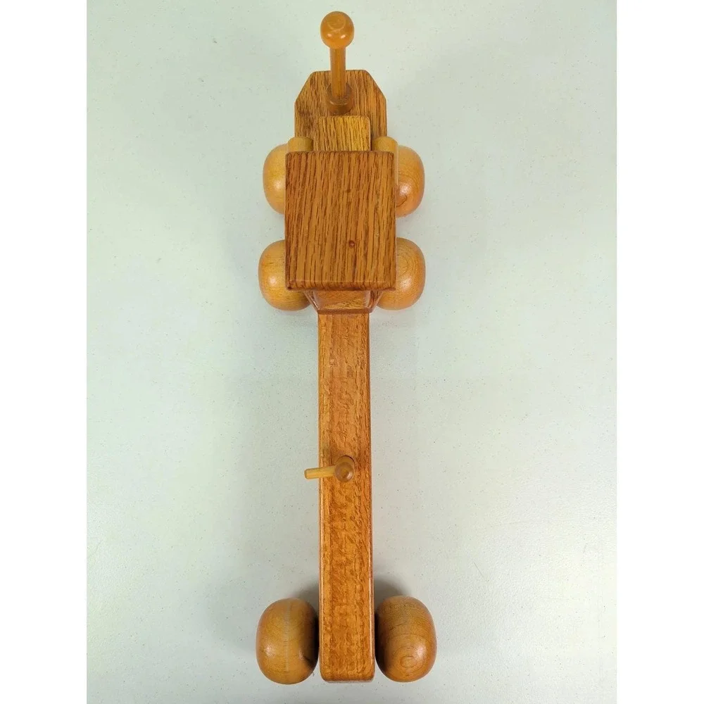 Vintage Handmade Wooden Toy Motor Grader Adjustable Blade‎