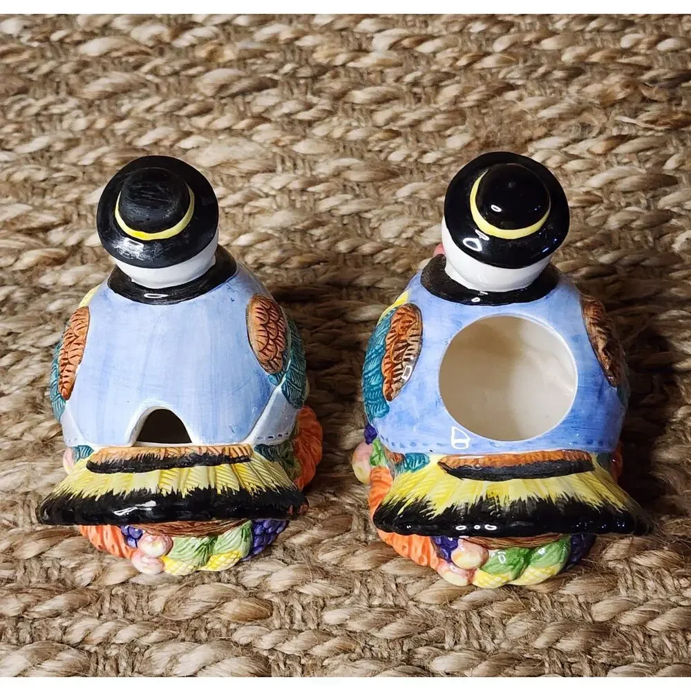 Vintage Ceramic Thanksgiving Turkey Cream & Sugar Set Fall 4