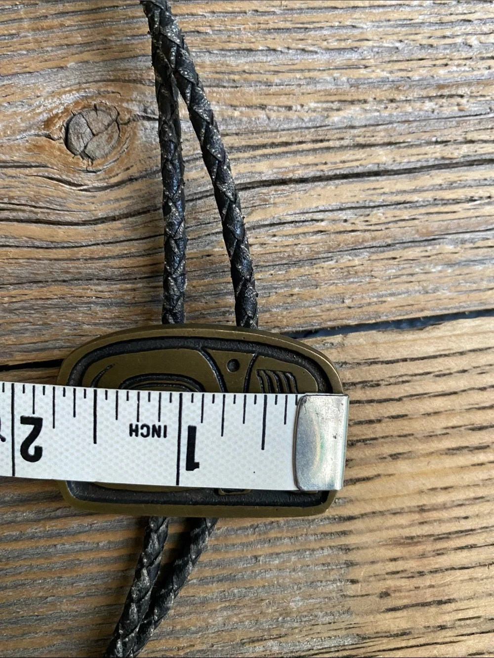 Vintage Pacific Northwest Brass Tlingit Bola Tie.