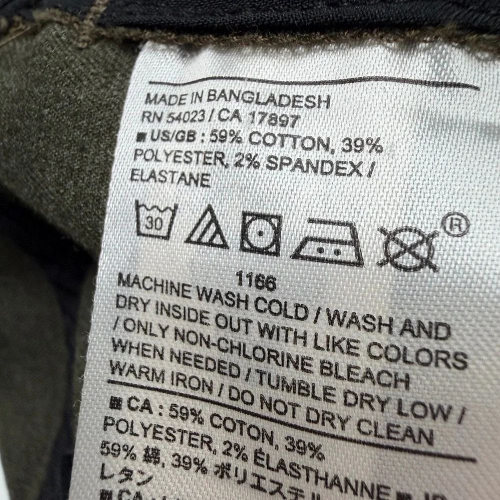 Banana Republic Men Slim Fit Chino Pants Dark Olive Green 38x30 Stretch Trousers