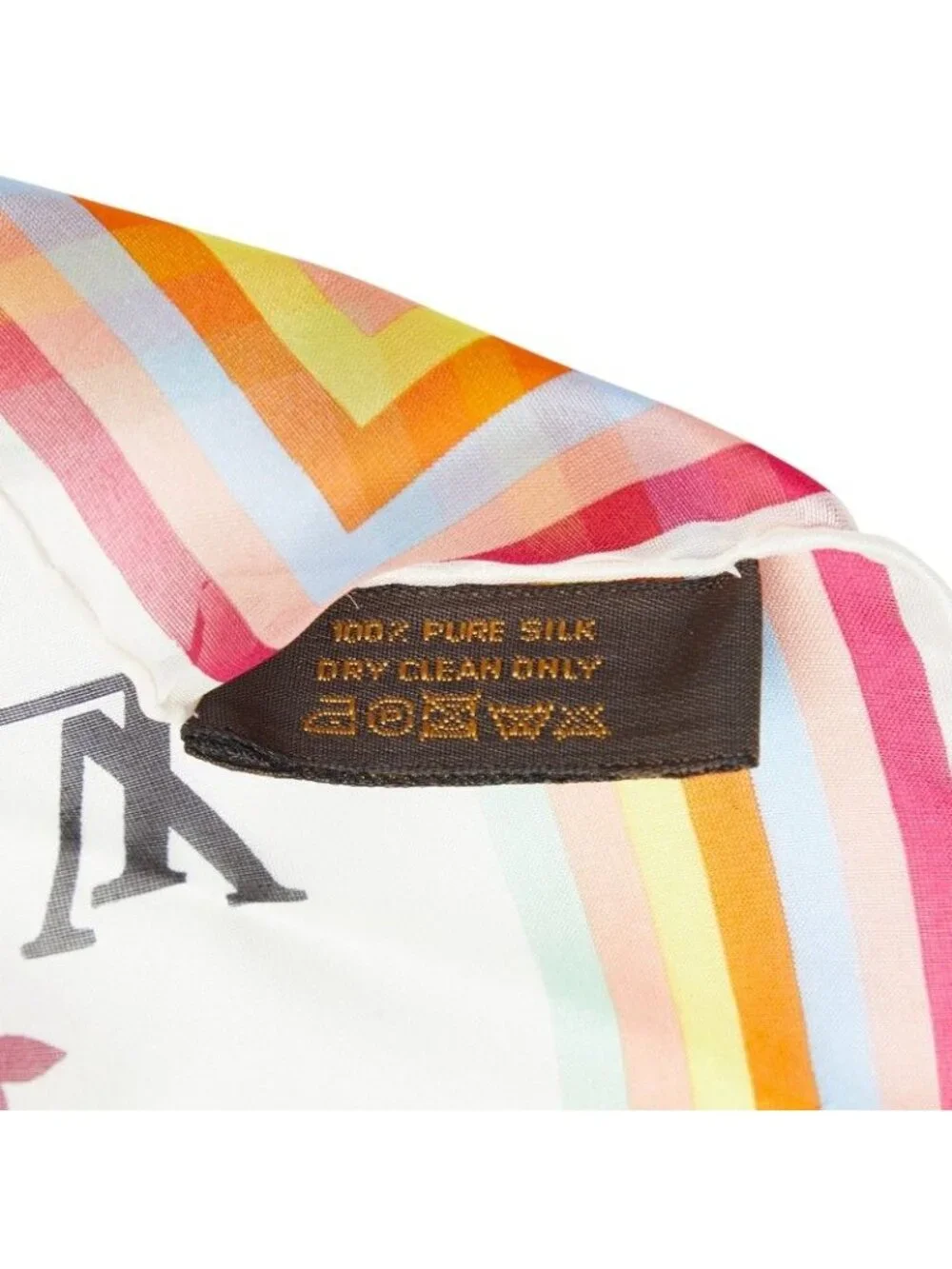 Louis Vuitton Monogram Multicolor Carre 45 Scarf Blanc Silk