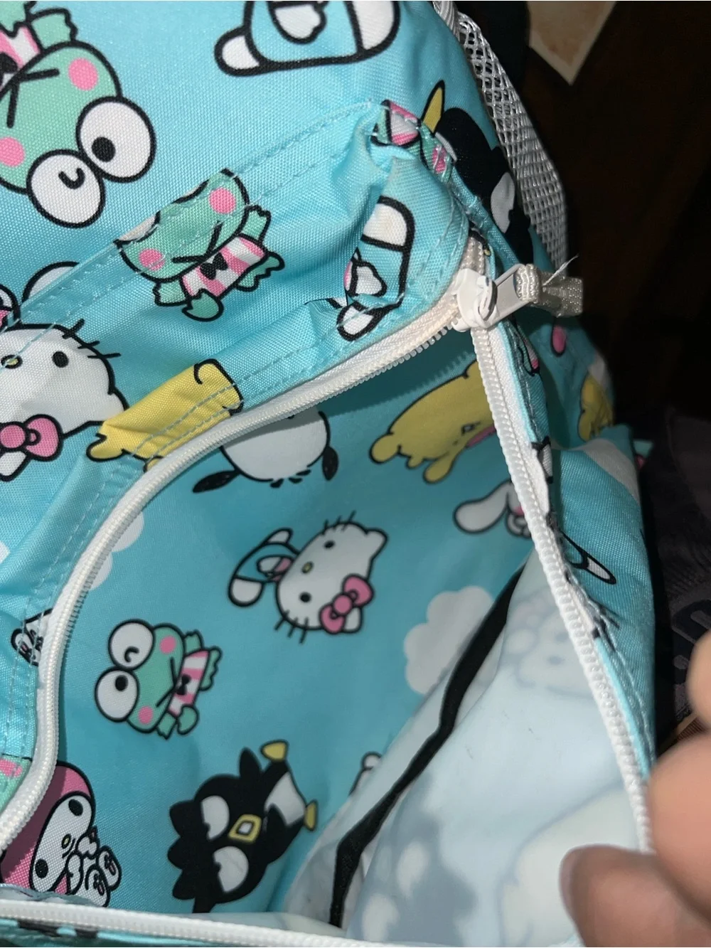 Hello Kitty Light Blue Kids Backpack with Multicolor Characters