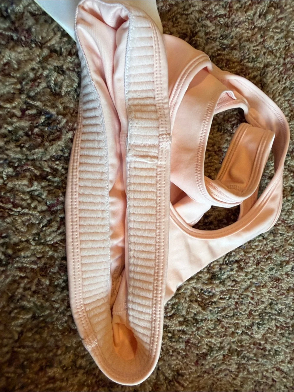 Nike Light Pink Racerback Sports Bra with Black Swoosh