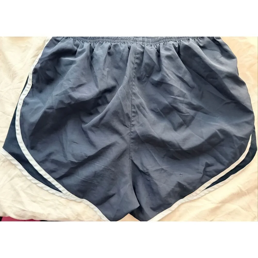 Nike Black Dri-FIT White Trim Athletic Running Gym Shorts Drawstring Size M
